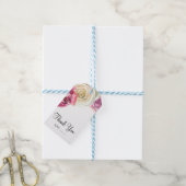 水彩バラピンク&ホワイトシックブライダルシャワー ギフトタグ (より糸付き)