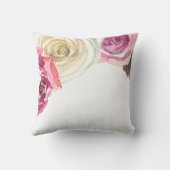 水彩バラピンク&ホワイトフローラグラム クッション (裏面)