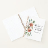 水彩バラフラワーユーカリレシピ本 ノートブック (内部)