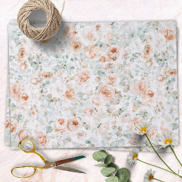 水彩バラフラワーユーカリ離れフローラ 薄葉紙