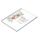 水彩バラフラワーユーカリ離れレシピ ノートブック (左側)