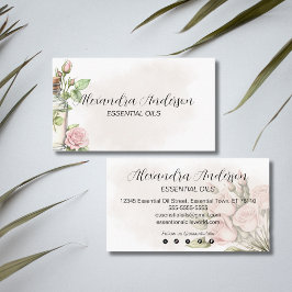 水彩バラフローラアロマセラピー必須油 名刺