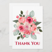 水彩バラフローラサンキューカード シーズンカード (正面/裏面)