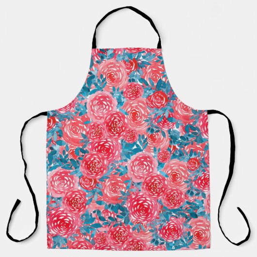 水彩バラフローラタペストリー エプロン (正面)