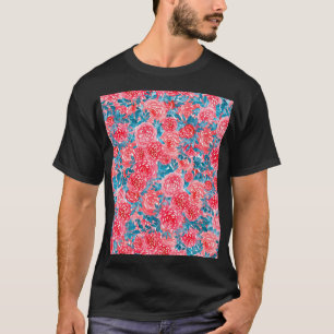水彩バラフローラタペストリー Tシャツ
