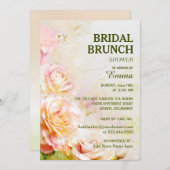 水彩バラフローラブライダルブランチシャワー 招待状 (正面/裏面)