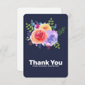 水彩バラフローラブーケありがとう サンキューカード (正面/裏面)