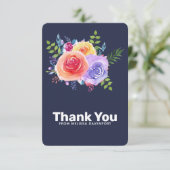 水彩バラフローラブーケありがとう サンキューカード (スタンド正面)