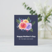 水彩バラフローラブーケマザーズデイ シーズンカード (スタンド正面)