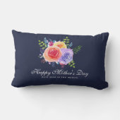水彩バラフローラブーケマザーズデイ ランバークッション (裏面)