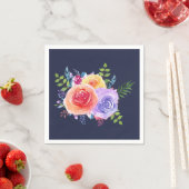 水彩バラフローラブーケ スタンダードカクテルナプキン (インサイチュ)