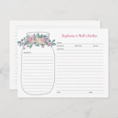 水彩バラフローラメーソンJARレシピカード 案内ポストカード (正面/裏面)