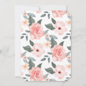 水彩バラフローラリースバプテスマ1st誕生日 招待状 (裏面)