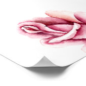 水彩バラフローラ歓迎ブライダルシャワー ポスター (角)