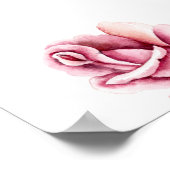 水彩バラフローラ歓迎ブライダルシャワー ポスター (角)