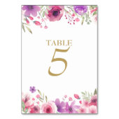 水彩バラフローラ金ゴールド表番号 テーブルナンバー (正面)