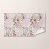 水彩バラフローラ パターン（の模様が）ある バスタオルセット (ハンドタオル)