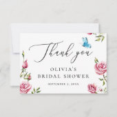 水彩バラブライダルシャワー | エレガントフローラ サンキューカード (正面)