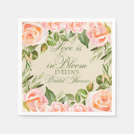 水彩バラブライダルシャワー スタンダードカクテルナプキン