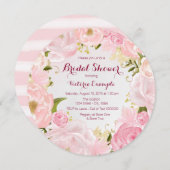 水彩バラブライダルシャワー 招待状 (正面/裏面)