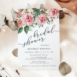 水彩バラブライダルシャワー 招待状