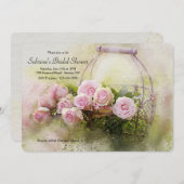 水彩バラブライダルシャワー 招待状 (正面/裏面)