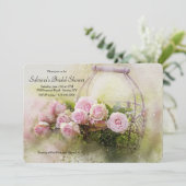 水彩バラブライダルシャワー 招待状 (スタンド正面)