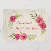 水彩バラブライダルランチ招待状 招待状 (正面/裏面)