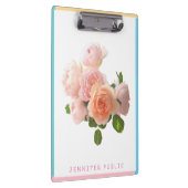 水彩バラブルーグリーンピンクイエローテンプレート クリップボード (右)