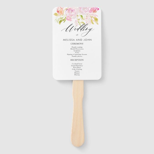 水彩バラブルーケ ハンドファン (正面)