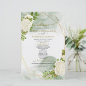 水彩バラミニマル結婚式 プログラム (スタンド正面)