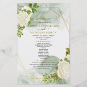 水彩バラミニマル結婚式 プログラム (正面)