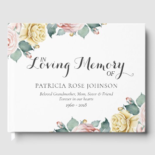 水彩バラメモリアル葬儀記念 ゲストブック (正面)