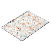 水彩バラユーカリ離れスグリーナリーフローラ ノートブック (左側)