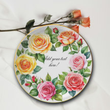 水彩バラリース エレガント