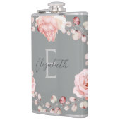 水彩バラリース パーソナライズされた | グレー フラスク (左)