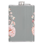 水彩バラリース パーソナライズされた | グレー フラスク (裏面)