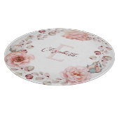 水彩バラリース パーソナライズされた | ヘビーホワイト カッティングボード (角)