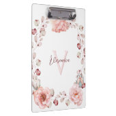 水彩バラリース パーソナライズされた | ヘビーホワイト クリップボード (右)