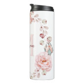 水彩バラリース パーソナライズされた | ヘビーホワイト タンブラー (回転右)