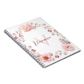水彩バラリース パーソナライズされた | ヘビーホワイト ノートブック (右側)