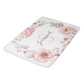 水彩バラリース パーソナライズされた | ヘビーホワイト バスマット (アングル)