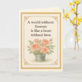 水彩バラヴィンテージ錫バケッ空白のト カード (黄色い花)