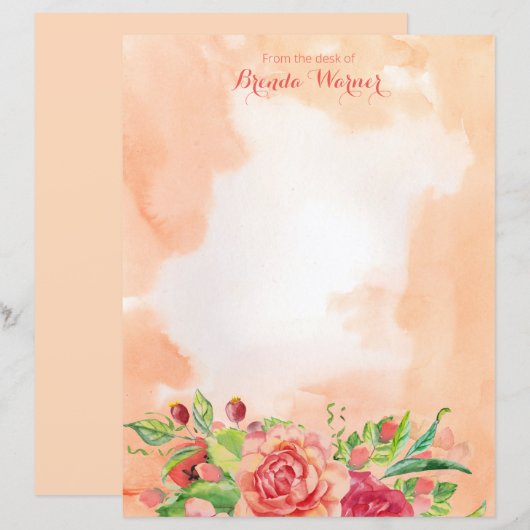 水彩バラ個人文房具 (正面/裏面)