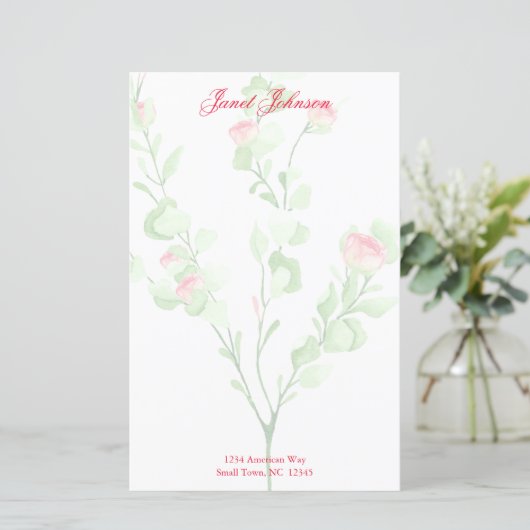 水彩バラ個人文房具 (スタンド正面)