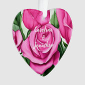 水彩バラ婚約 オーナメント (正面)