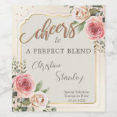 水彩バラ応援結婚ズワインラベル ワインラベル (シングルラベル)