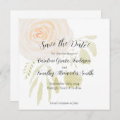 水彩バラ日付カードの保存 セーブザデート (正面/裏面)