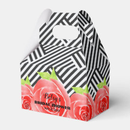 水彩バラ白黒ストライプダービーゲーブル フェイバーボックス