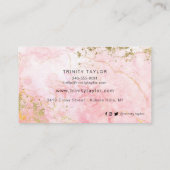 水彩バラ石英フェイクと金箔 名刺 (裏面)